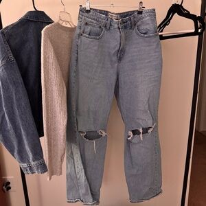 Abercrombie and fitch the 90s relaxed Jean high rise curve love jeans, light
